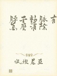 脖子动脉有斑块怎么消除