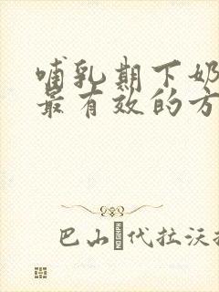 哺乳期下奶最快最有效的方法封面