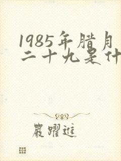 1985年腊月二十九是什么命