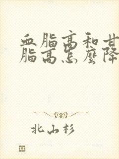 血脂高和甘油三脂高怎么降