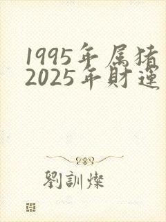 1995年属猪2025年财运怎么样