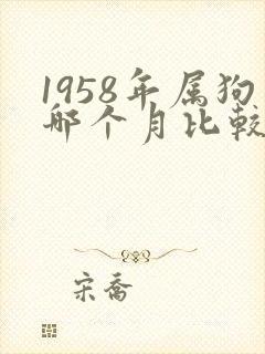 1958年属狗哪个月比较好