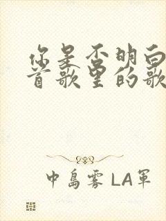 你是否明白是哪首歌里的歌词