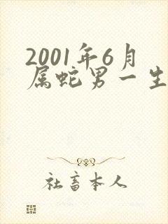 2001年6月属蛇男一生命运