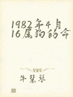 1982年4月16属狗的命运