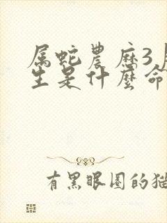 属蛇农历3月出生是什么命