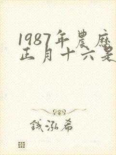 1987年农历正月十六是什么命