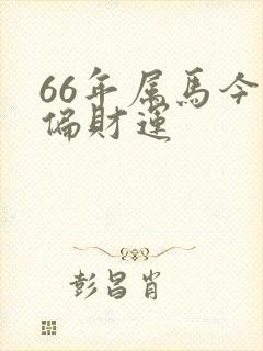 66年属马今日偏财运