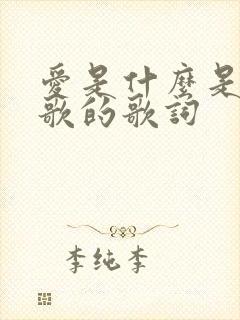 爱是什么是哪首歌的歌词