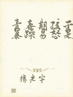 青春期孩子脾气暴躁易怒是抑郁焦虑症吗封面