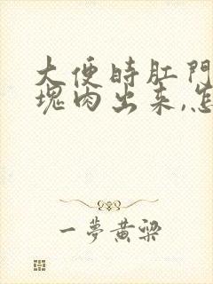 大便时肛门有一块肉出来,怎么回事