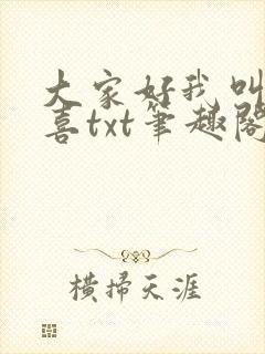 大家好我叫林小喜txt笔趣阁封面