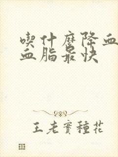 吃什么降血压和血脂最快封面