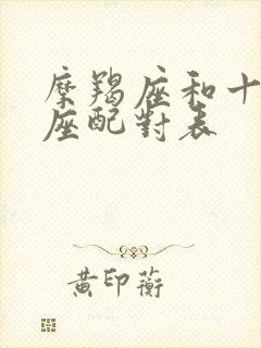 摩羯座和十二星座配对表封面