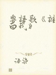 粤语歌《谁能明白我》