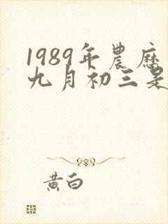1989年农历九月初三是什么星座