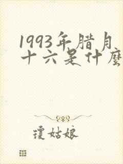1993年腊月十六是什么命
