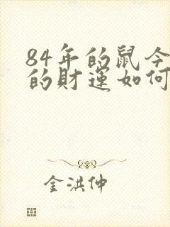 84年的鼠今年的财运如何封面