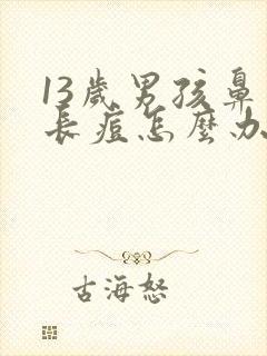 13岁男孩鼻翼长痘怎么办