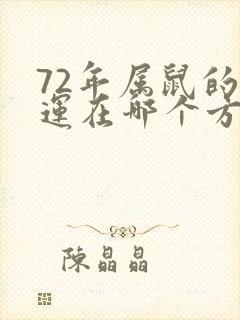 72年属鼠的财运在哪个方向