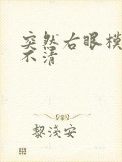 突然右眼模糊看不清