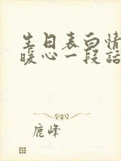 生日表白情话最暖心一段话