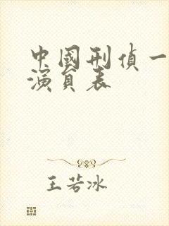 中国刑侦一号案演员表