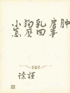 小狗乳房肿胀是怎么回事