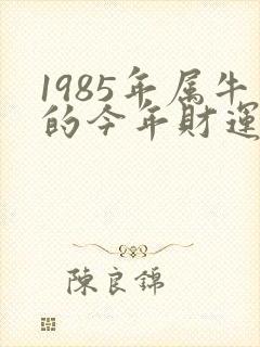 1985年属牛的今年财运封面