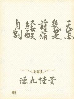 月经前几天腰特别酸痛是怎么回事
