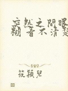 突然之间眼睛模糊 看不清楚东西怎么回事
