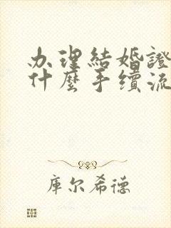 办理结婚证需要什么手续流程封面