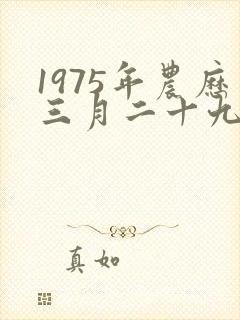 1975年农历三月二十九出生是什么命