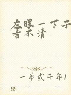 左眼一下子模糊看不清