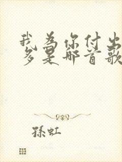 我为你付出那么多是哪首歌的歌词