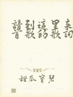 请到这里来是哪首歌的歌词封面
