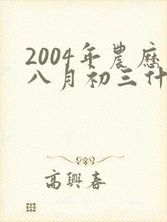 2004年农历八月初三什么命