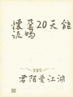 怀孕20天能药流吗