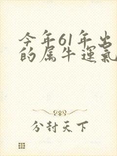 今年61年出生的属牛运气怎样