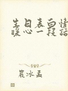 生日表白情话最暖心一段话