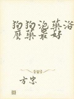 狗狗泡药浴用什么药最好