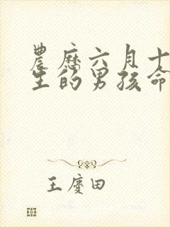 农历六月十三出生的男孩命运