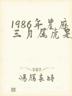 1986年农历三月属虎是什么命封面