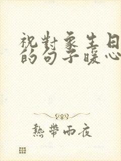 祝对象生日快乐的句子暖心