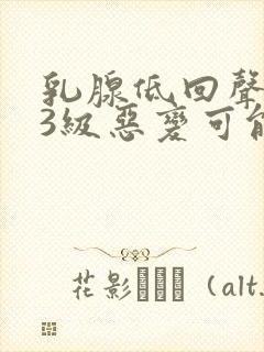 乳腺低回声结节3级恶变可能性多少