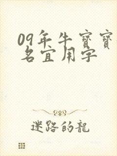 09年牛宝宝起名宜用字