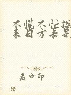 不慌不忙总以为来日方长是哪首歌的歌词