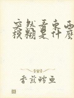 突然看东西眼睛模糊是什么原因