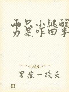 两只小腿酸软无力是咋回事