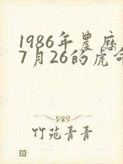 1986年农历7月26的虎命运如何